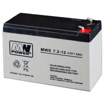  Акумуляторна батарея MW Power MWS 7.2-12 (12V 7.2Ah) AGM 