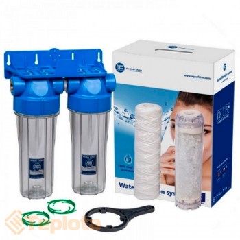  Aquafilter Магістральний фільтр FHPRCL34-B1-TWIN для пом'якшення води. Картриджі в комплекті 