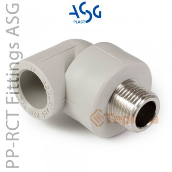  ASG Plast Коліно з металевим різьбленням зовнішнім ASG 25х1/2