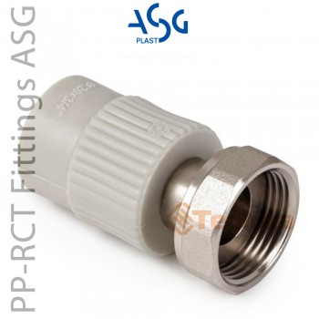  ASG Plast Перехідник з металевим різьбленням з накидною гайкою ASG 25х1/2