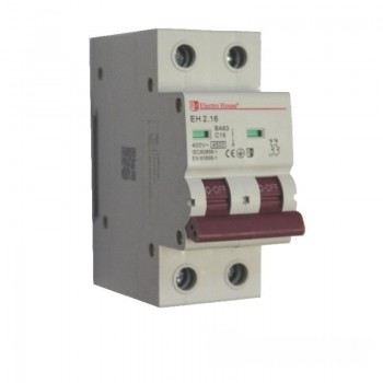  Автоматичний вимикач 2  полюси 16 A Electro House EH-2.16 