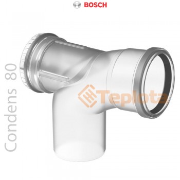  Bosch FC-SER80-87 Коліно (відвід) роздільного димоходу  з ревізійним отвором DN80, 87° (Condens), арт. 7738112596, 7719001536 