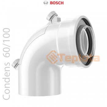  Bosch FC-CER60-87 Коаксіальний відвід (коліно) з ревізійним отвором DN60/100, 87° (Condens), арт. 7738112637 