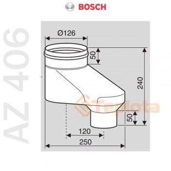  Bosch AZ 406 Адаптер для підключення роздільних димоходів Ø80-80 до димоходів Ø80/125, арт. 7736995098 