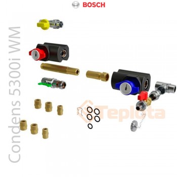  Bosch CF 28-1 Комплект запірної арматури (крани з термометрами, газовий кран, кран для заповнення та зливу) до котла BOSCH GC5300i WM, арт. 7738112832 