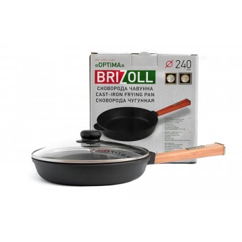  Brizoll O2440-P-C Сковорода чавунна з кришкою Optima 240 х 40 мм 
