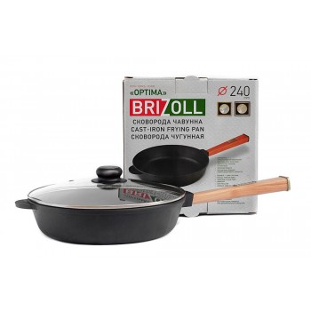  Brizoll O2460-P-C Сковорода чавунна з кришкою Optima 240 х 60 мм 