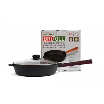  Brizoll O2460-P2-C Сковорода чавунна з кришкою Optima-Bordo 240 х 60 мм 