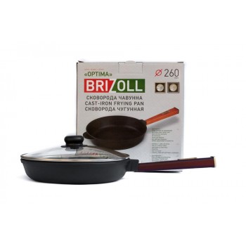  Brizoll O2640-P2-C Сковорода чавунна з кришкою Optima-Bordo 260 х 40 мм 
