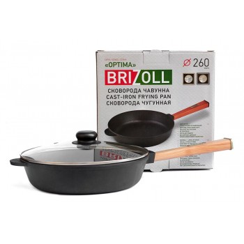  Brizoll O2660-P-C Сковорода чавунна з кришкою Optima 260 х 60 мм 