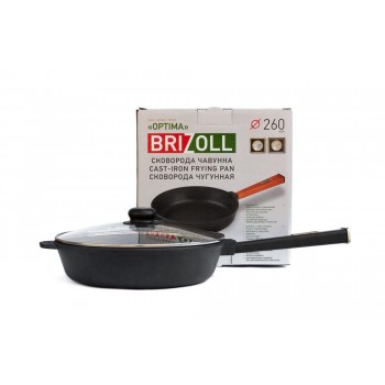  Brizoll O2660-P1-C Сковорода чавунна з кришкою Optima-Black 260 х 60 мм 