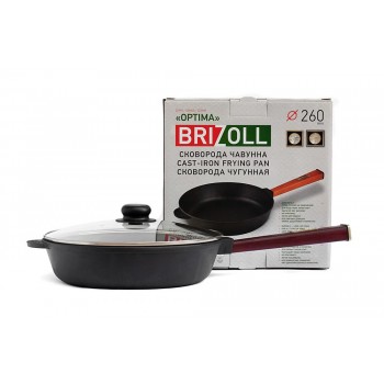  Brizoll O2660-P2-C Сковорода чавунна з кришкою Optima-Bordo 260 х 60 мм 