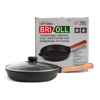  Brizoll O2840-P-C Чавунна сковорода з кришкою Optimа 280 х 40 мм 