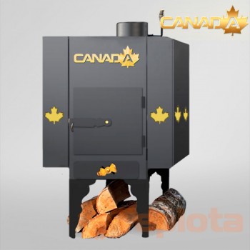  Опалювальна піч CANADA тривалого горіння з теплоакумулятором та захисним кожухом 5,5 кВт 