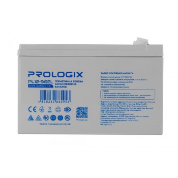  Акумуляторна батарея Prologix 12V 9AH (PL12-9GEL) GEL 