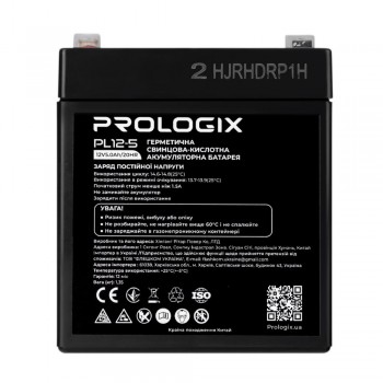  Акумуляторна батарея Prologix 12V 5AH (PL12-5) AGM 