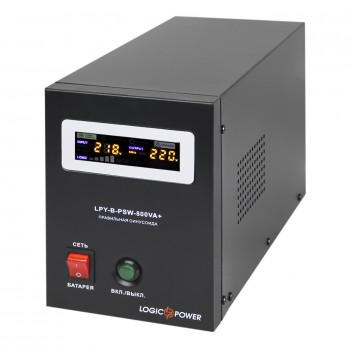  Джерело безперебійного живлення LogicPower LPY-B-PSW-800VA+ (560Вт)5A/15A, з правильною синусоїдою 12V 