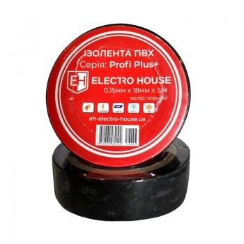  Electro House EH-AHT-1802 Чорна  ізоляційна стрічка 5 м 