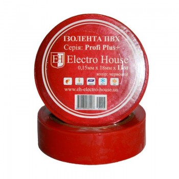  Electro House EH-AHT-1809 Червона  ізоляційна стрічка 11 м 