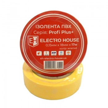  Electro House EH-AHT-1814 Жовта  ізоляційна стрічка 17 м 