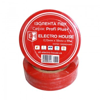  Electro House EH-AHT-1817 Червона  ізоляційна стрічка 17 м 