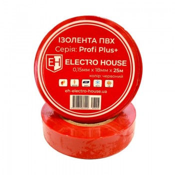 Electro House EH-AHT-1833 Червона ізоляційна стрічка 25 м 