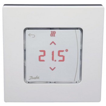  Danfoss Терморегулятор Icon2 RT, Display, +5...35 °C, програмований, дротовий, накладний, 24В, білий 