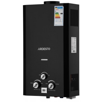  ARDESTO Газова колонка X1, 10 л/хв., 20 кВт, розпалювання від батарейок, дисплей, чорний 