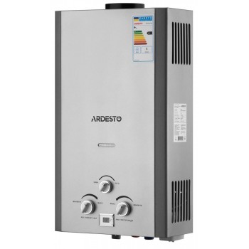  ARDESTO Газова колонка X1, 10 л/хв., 20 кВт, розпалювання від батарейок, дисплей, нерж. сталь 