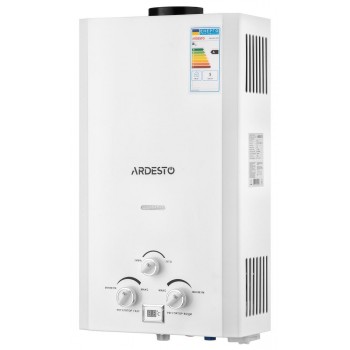  ARDESTO Газова колонка X1, 10 л/хв., 20 кВт, розпалювання від батарейок, дисплей, білий 