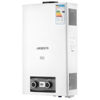  ARDESTO Газова колонка X2, 10 л/хв., 20 кВт, розпалювання від батарейок, дисплей, білий 