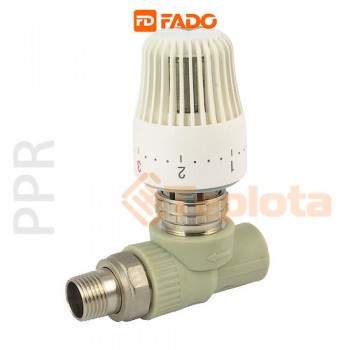  FADO PPR Кран радіаторний з термоголовкою прямий 20x1/2