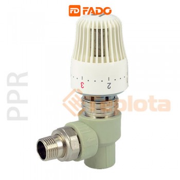  FADO PPR Кран радіаторний з термоголовкою кутовий 20x1/2