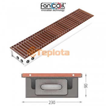  Внутрішньопідлоговий конвектор FanCOil FC 90 - 230x90x1250 