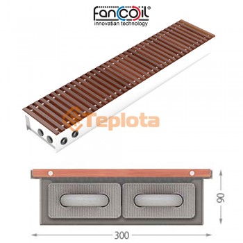  Внутрішньопідлоговий конвектор FanCOil FC 90 Plus - 300x90x2500 