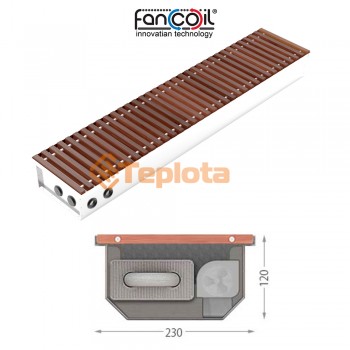  Внутрішньопідлоговий конвектор FanCOil FCF 12 - 230x120x2000 з вентилятором Premium 24v 