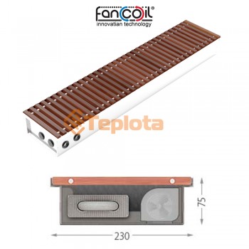  Внутрішньопідлоговий конвектор FanCOil FCF 75 mini - 230x75x1000 з вентилятором Premium 24v 