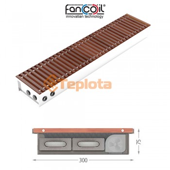  Внутрішньопідлоговий конвектор FanCOil FCF 75 Plus - 300x75x2500 з вентилятором Premium 24v 