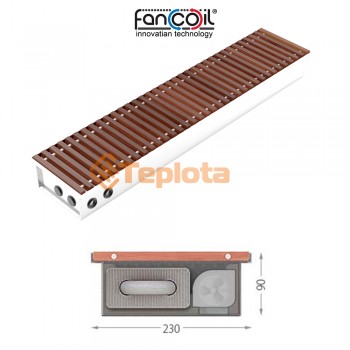  Внутрішньопідлоговий конвектор FanCOil FCF 09 mini - 230x90x1500 з вентилятором Premium 24v 
