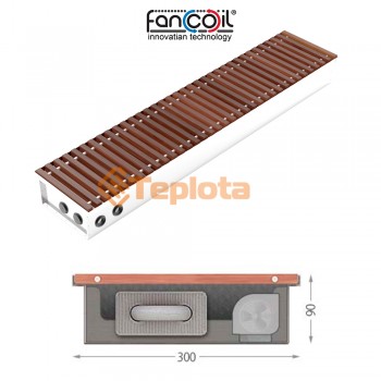 Внутрішньопідлоговий конвектор FanCOil FCF 09 - 300x90x1250 з вентилятором Premium 24v 