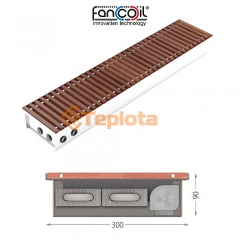  Внутрішньопідлоговий конвектор FanCOil FCF 09 Plus - 300x90x1000 з вентилятором Premium 24v 
