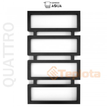  Сушарка для рушників чорна Genesis Aqua Quatro, електрична, 80х53х3 см, арт. 1004 