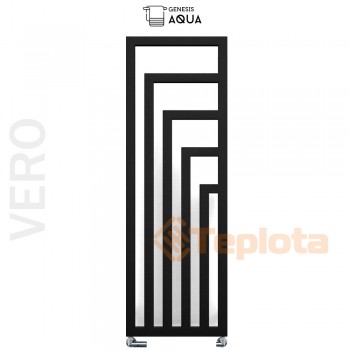  Сушарка для рушників чорна Genesis Aqua Vero, електрична, 140х55х3 см, арт. 3902 