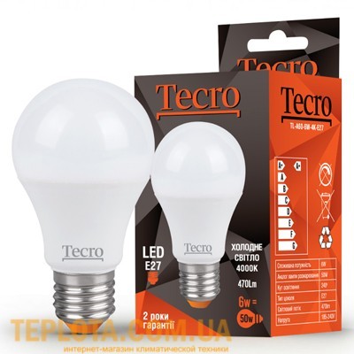 Світлодіодна лампа Tecro LED A60 6W E27 4000K 