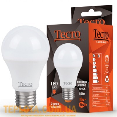 Світлодіодна лампа Tecro LED A60 10W E27 4000K 