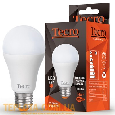 Світлодіодна лампа Tecro LED A60 14W E27 4000K 