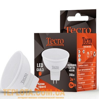 Світлодіодна лампа Tecro LED MR16 3W 4000K GU5.3 