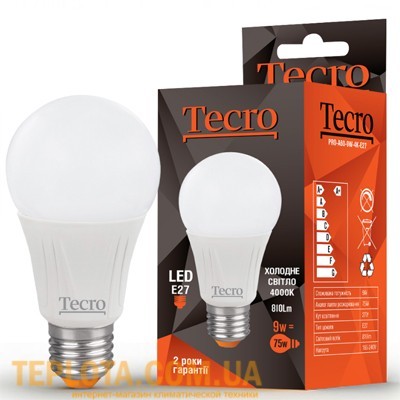Світлодіодна лампа Tecro LED A60 9W E27 4000K 