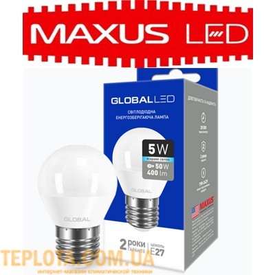 Світлодіодна лампа Maxus LED Global G45 F 5W 4100K 220V E27 AP 