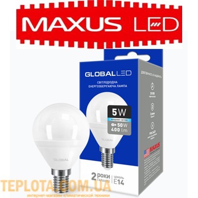 Світлодіодна лампа Maxus LED Global G45 F 5W 4100K 220V E14 AP 